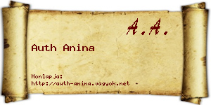 Auth Anina névjegykártya